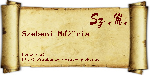 Szebeni Mária névjegykártya